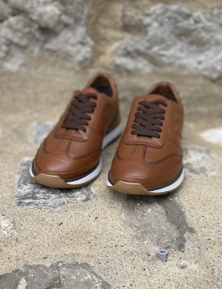 Ανδρικά ταμπά δερμάτινα casual Sneakers με ανάγλυφο σχέδιο HG175543T φωτογραφία